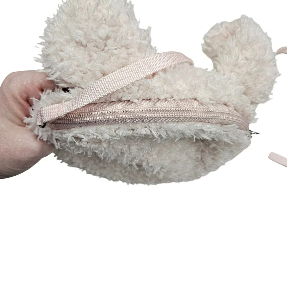 Jellycat Pig‎ Plush Crossbody Bag Kids Pink Faux Fur Shaggy Animal Purse Kawaii
